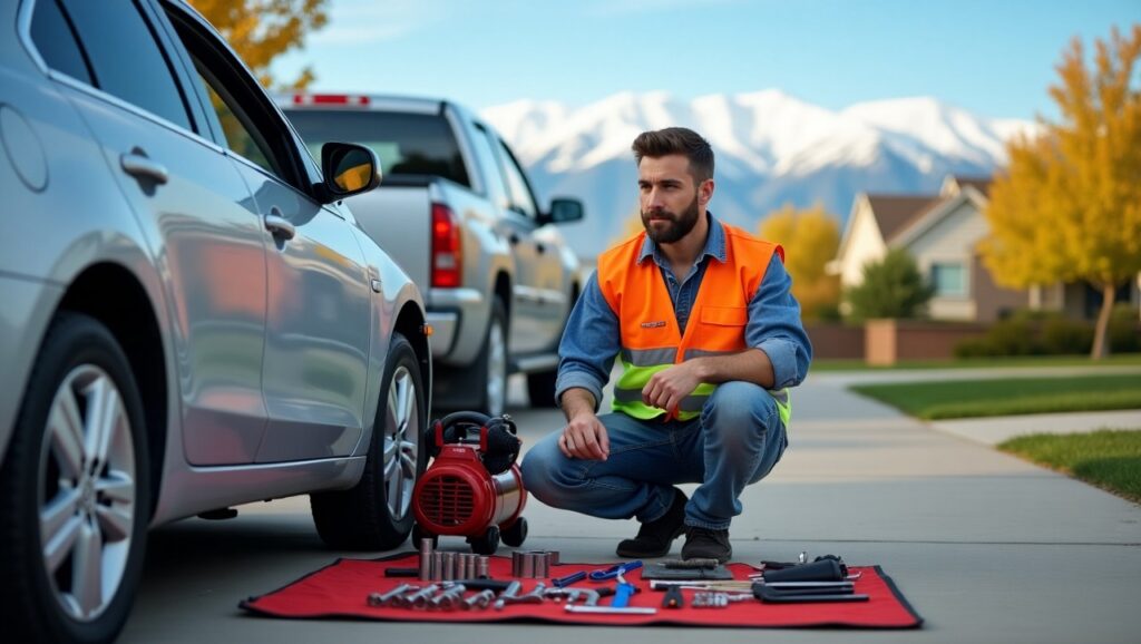 Go Mobile Mechanic Orlando working on a vehicle at home, offering on-site auto repairs and diagnostics